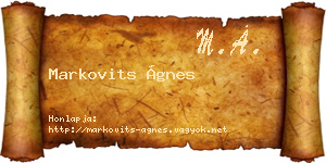 Markovits Ágnes névjegykártya