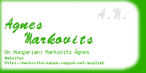 agnes markovits business card